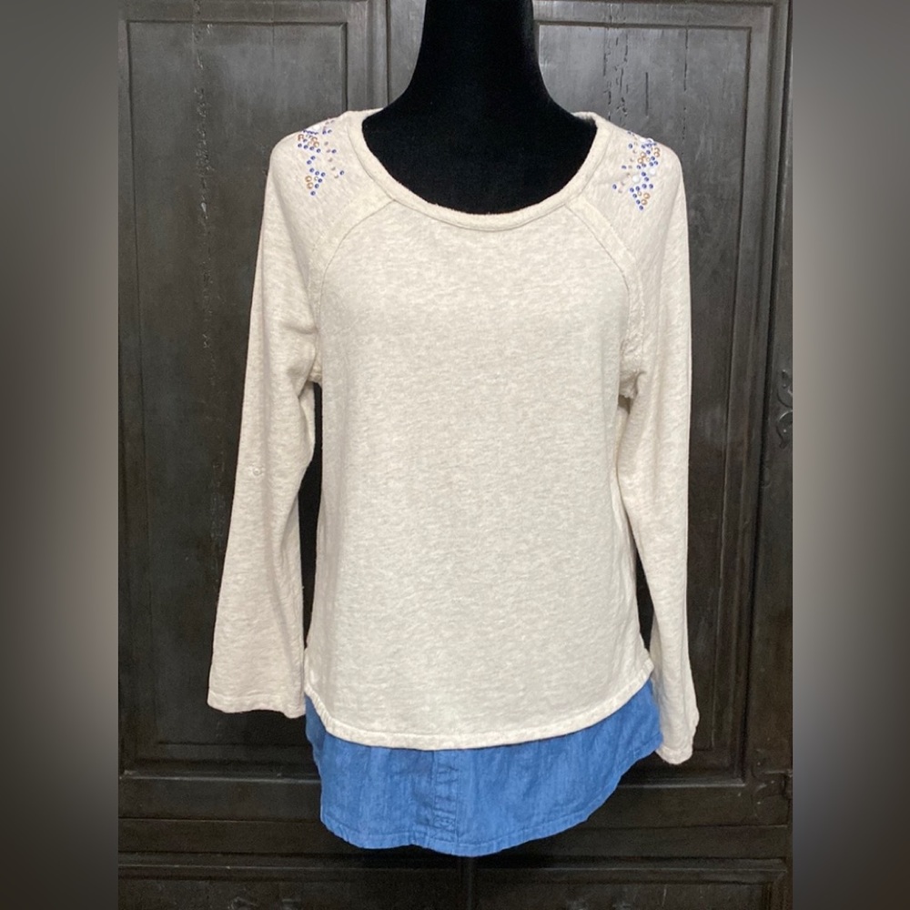 Canyon River Blues cream/blu sweatshirt size Large